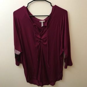 Super Soft Tie Front Top NWOT